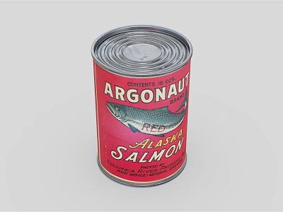 Argonaut Premium High Quality Tasty Alaska Salmon Canned Fish Product 3d model