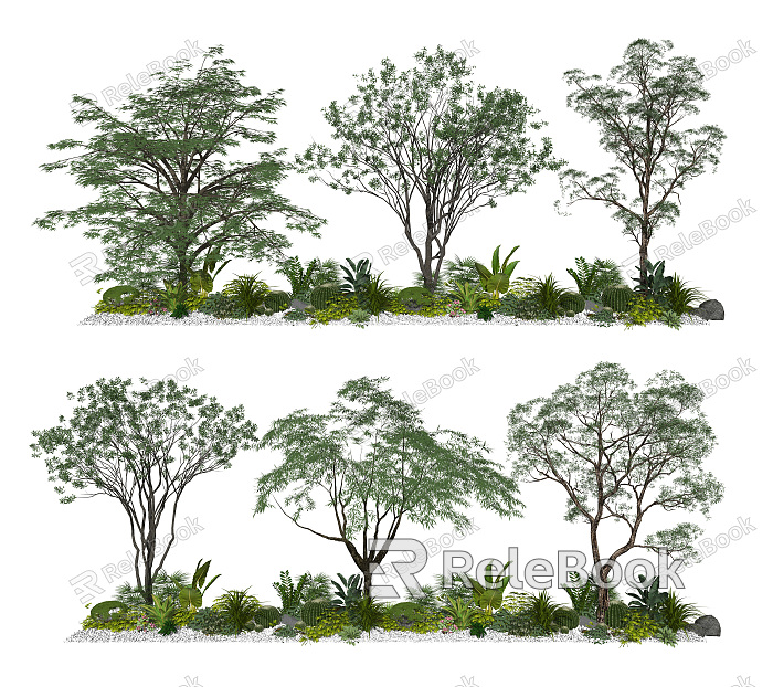 Modern Tree Landscape Tree Arbor Big Tree Flowers and Shrubs model