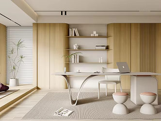 Modern Study Log Study Casual Study Character 3d model