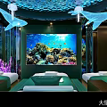 Luxury Underwater Themed SPA Sauna With Circular Coral Fish Decor And Relaxation Beds