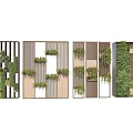 Modern Partition Designs With Green Plants And Wooden Panels For Interior Decor