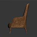 Elegant Brown Velvet Armchair With Modern Design Armrests And Slim Legs
