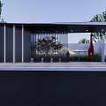 Simple entrance gate 3d model