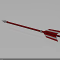 Red Arrow With Silver Arrowhead And Red Shaft On Gray Smooth Surface 3d model