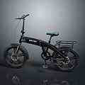 Black BYSON Bicycle With Green Seat Rear Rack And Wide Tires For Urban Riding