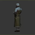 Medieval Warrior in White Turban and Plate Armor With Dagger and Creature Pattern Base