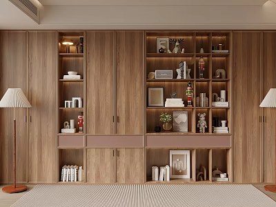Modern Wooden Bookcase With Shelves For Books Decorative Items And Storage 3d model