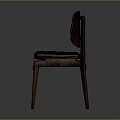 Modern Wooden Chair With Black Cushioned Seat Backrest And Sturdy Legs