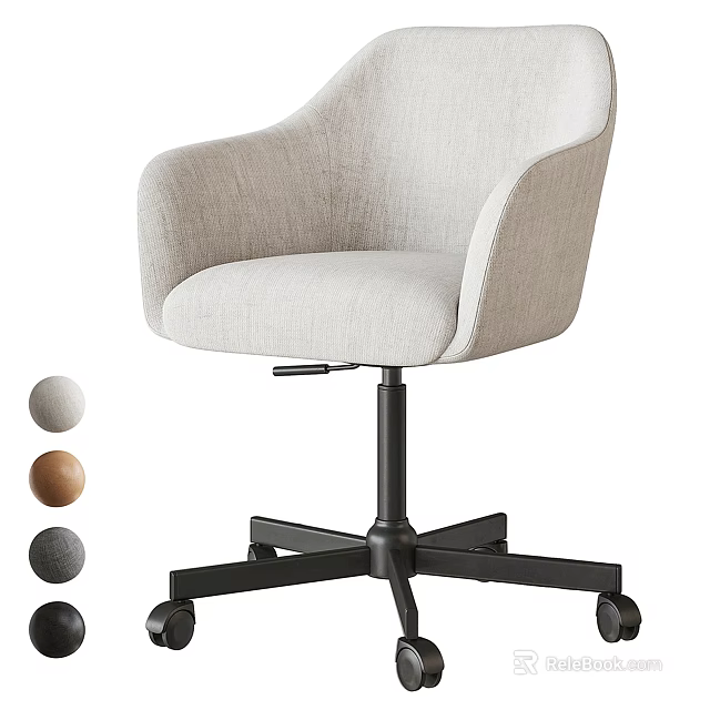 Modern Fabric Office Chair With Swivel Function And Multiple Color Options 3d model 