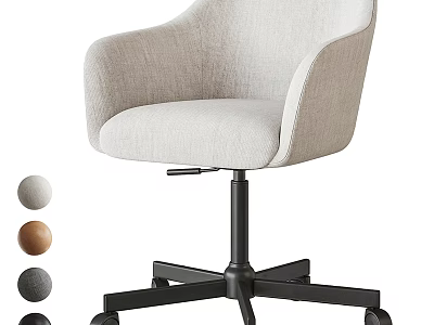 Modern Fabric Office Chair With Swivel Function And Multiple Color Options 3d model