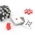 Modern Poker Chips Dice Poker 3d model