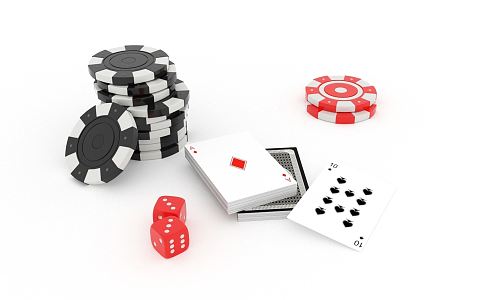 Modern Poker Chips Dice Poker 3d model