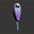 Vibrant Fantasy Character Creature With Large Eye Colorful Body And Blue Fins