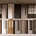 Various Door Designs With Arch Glass Panel And Multiple Color Styles