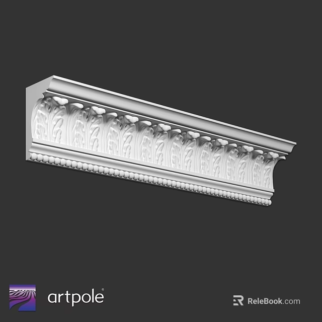 Ornate Architectural Decorative Component With Intricate Carved Patterns And Detailed Edges 3d model 
