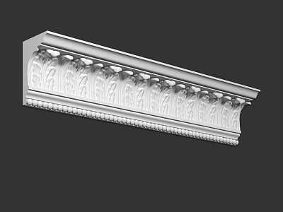 Ornate Architectural Decorative Component With Intricate Carved Patterns And Detailed Edges 3d model