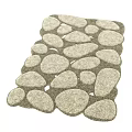 Natural Stone Inspired Pebble Pattern Square Rug For Home Interior Decoration 3d model