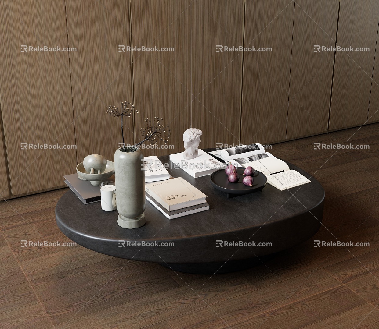 Modern coffee table ornaments combination model