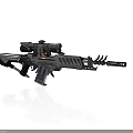 Advanced Modern Tactical Rifle With Scope Attachment And Tactical Rail Design Features 3d model