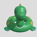 Green Inflatable Dinosaur Shaped Swim Ring With Yellow Spots For Kids Water Sports Equipment