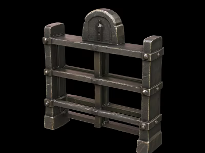 Vintage Metal Multi tier Shelf With Decorative Top And Reinforced Structure For Home Decor 3d model