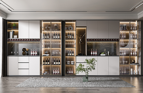 Modern Wine Cabinet Wine Cabinet Combination 3d model