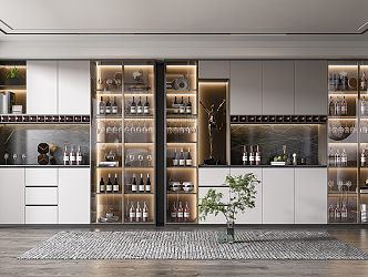 Modern Wine Cabinet Wine Cabinet Combination 3d model