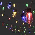 Colorful Decorative String Lights With Multicolored Bulbs Hanging For Festive Decoration
