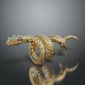 Golden Snake Shaped Furniture Decorative Ornament With Intricate Design And Shiny Finish