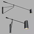 Modern Minimalist Black Metal Wall Lamp With Adjustable Arm And Warm Lighting Glow