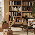 Mid-ancient Style Multi-person Sofa Fabric Sofa Chair Two-seat Sofa Mid-ancient Style Floor Lamp Mid-ancient Style Bookcase Mid-ancient Style Luohan Bed 3d model