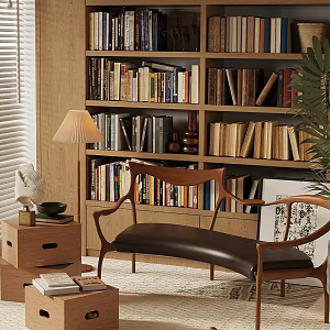 Mid-ancient Style Multi-person Sofa Fabric Sofa Chair Two-seat Sofa Mid-ancient Style Floor Lamp Mid-ancient Style Bookcase Mid-ancient Style Luohan Bed 3d model