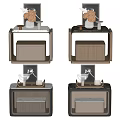 Modern Stylish Bedside Tables With Metal Frame Drawer And Decorative Trays Frames