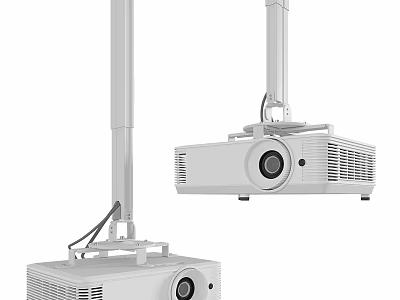 White Projector With Ceiling Mount For Home Office Presentation Use 3d model