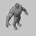 Animated Muscular Blue Character With Yellow Eyes And Fierce Expression Design