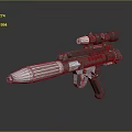 Futuristic Energy Weapon Rifle With Scope Vented Barrel Mechanical Grip And Modern Design