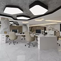 Modern Front Desk Reception Area With Marble Counter Stone Wall Accent Lighting And Potted Plant