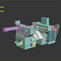 Blue Industrial Mechanical Equipment With Rolling Components And Operational Panels For Manufacturing Use