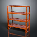 Wooden Four Tier Open Shelf Unit For Home Storage And