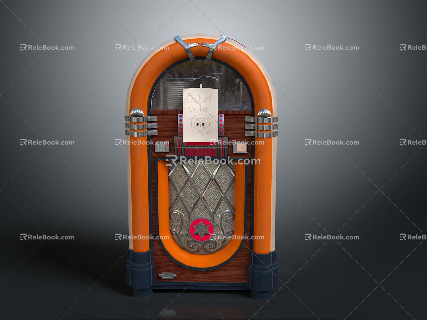 Modern Cartoon Door Coin-operated Jukebox Coin-operated Jukebox Game Machine Large Game Machine 3d model