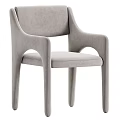 Beige Fluffy Accent Chair With Curved Arms Legs And Textured Fabric Gray Option