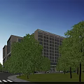 Modern Industrial Factory Building Complex With Surrounding Roads Greenery And Parking
