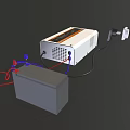White Daily Electrical Power Device With Plug Connecting Cables And Control Knob For Home Use