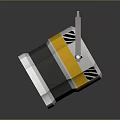 Modern Furniture Lighting Fixture With Yellow Gray Stripes And Silver Metal Frame Transparent Shade