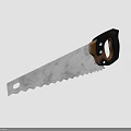 Hand Saw With Metal Serrated Blade And Wooden Black Handle