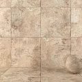 Textured Beige Wall Components Featuring Square Tiles And Spherical Decor