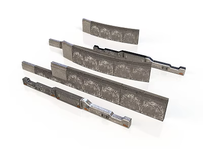 Architectural Metal Decorative Trim Components With Intricate Textured Surface Patterns For Buildings 3d model