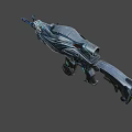 Game Movie Character Weapon With Futuristic Mechanical Design And Blue Accents