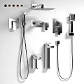 Modern shower head faucet combination 3d model