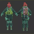 Men In Tactical Combat Gear With Helmet Vest Knee Pads And Boots